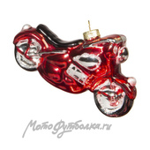 Елочная игрушка Мотоцикл красный