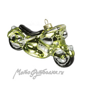 Елочная игрушка Мотоцикл зеленый